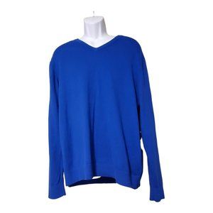 VTG JC Penney Men's XL Cotton/Cashmere Sweater Blue V Neck